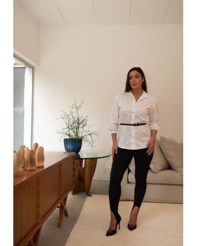 Calça legging fusô com pezinho