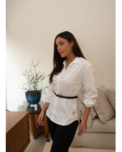 Camisa alongada tricoline