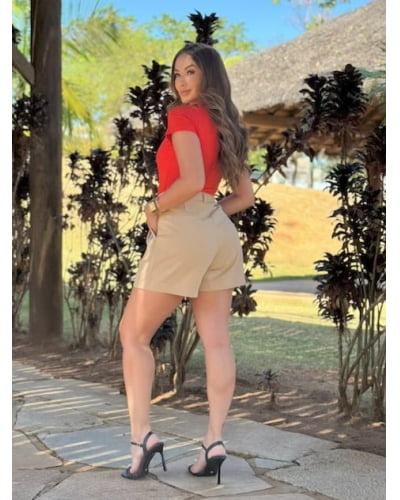 Blusa malha canelada cut out