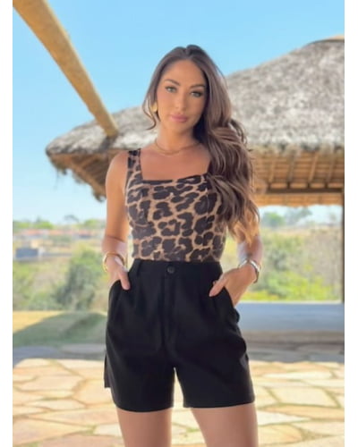 Blusa regata com recortes em fluity