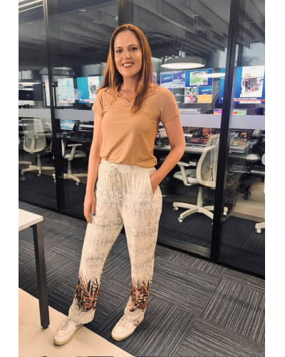 Calça pijama em fluity estampa