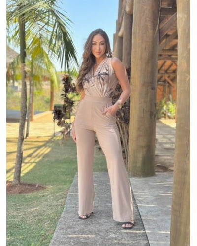 Calça wide leg em fluity