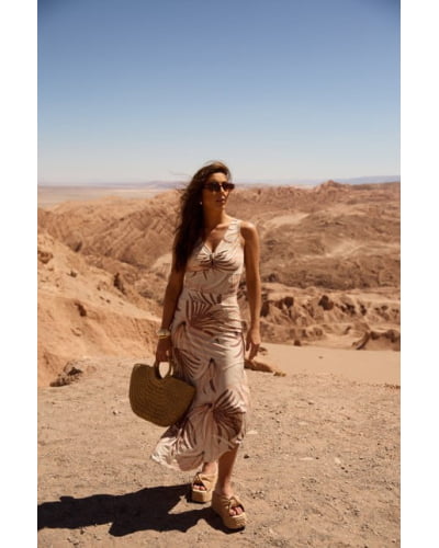 Saia em fluity com babado diagonal