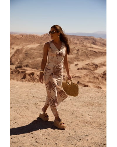 Saia em fluity com babado diagonal