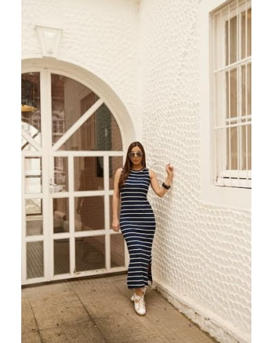Vestido em malha canelada glow
