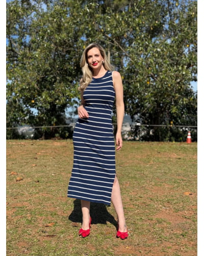 Vestido em malha canelada glow