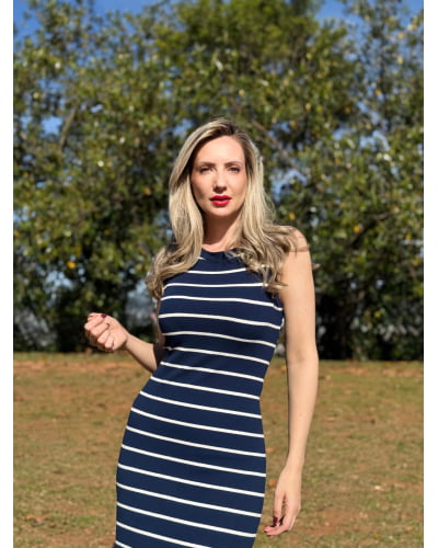 Vestido em malha canelada glow