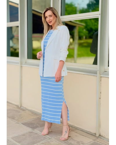 Vestido em malha canelada glow