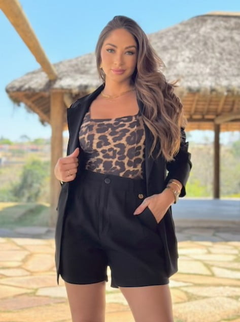 Blazer boyfriend acinturado crepe paris